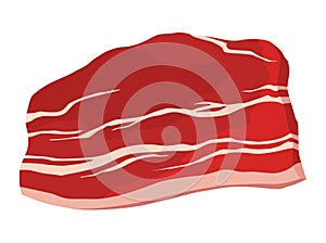 Meat icon. Product for counter of the butcher store. Supermarket food. Top view decorative vector illustration