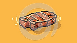 meat illustration for cafe, meat restaurant, signboard for diner