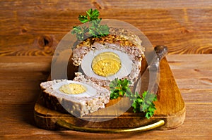 Meat Loaf with boiled egg