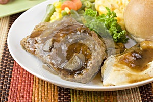 Meat loaf dinner closeup