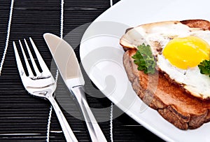 Meat loaf with fried egg