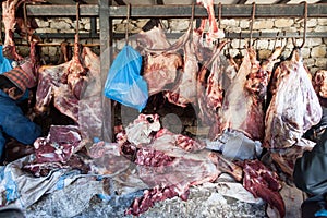 Meat market Namche Bazaar photo