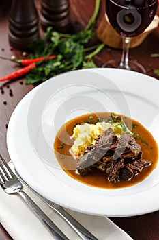 Meat with mashed potatoe