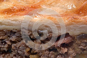 Meat pie close up