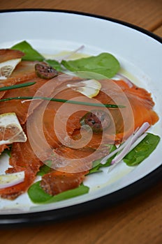 Meat plate cooked in acid appeals with its colors