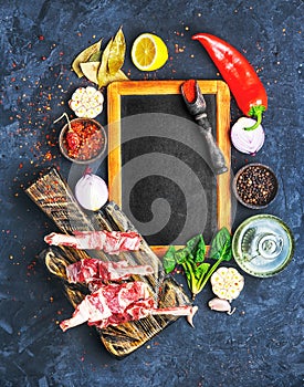 Meat on the rib of lamb