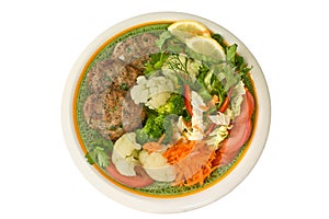 Meat rissoles with vegetables