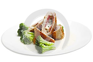 Meat roll with broccoli