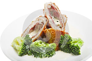 Meat roll with broccoli