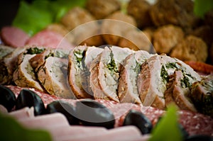 Meat rolls with mushroom