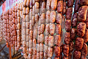 Meat salami smoked sausages