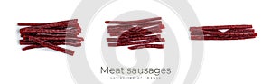 Meat sausages isolated on a white background.