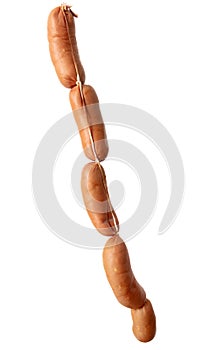Meat sausages isolated on white background