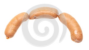 Meat sausages isolated on white background