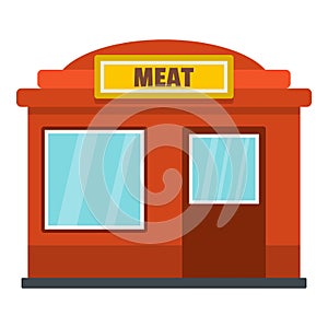 Meat shop icon, flat style