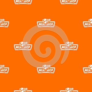 Meat shop pattern vector orange