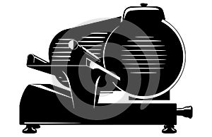 meat slicer vector silhouette, meat slicer glyph icon vector. meat slicer sign