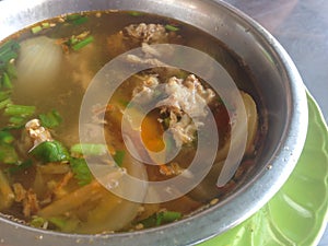Meat soup with vegetables Muslim style