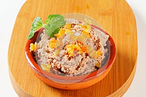 Meat spread with orange succade
