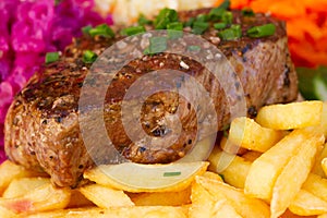 Meat steak close up