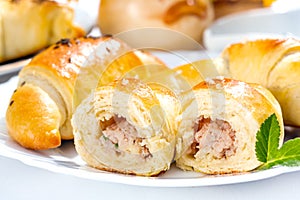 Meat stuffed crescent roll