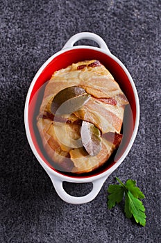 Meat terrine with bacon