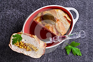 Meat terrine with bacon