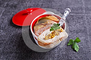 Meat terrine with bacon