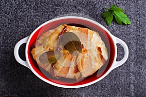 Meat terrine with bacon