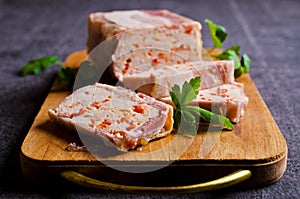 Meat terrine with bacon