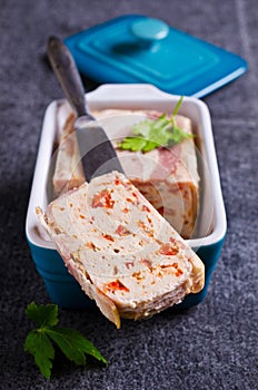Meat terrine with bacon