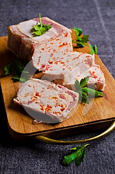 Meat terrine with bacon
