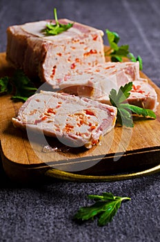 Meat terrine with bacon