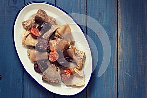 Meat of typical portuguese dish cozido photo