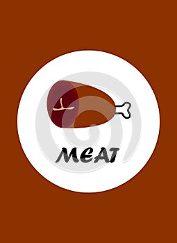 meat vector icon with high carbohydrate content