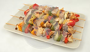 Meat and vegetable kebab