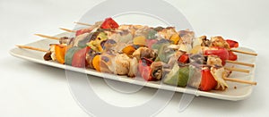 Meat and vegetable kebab