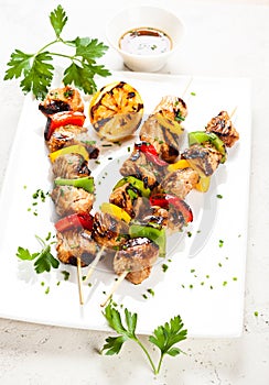 Meat and vegetable kebabs