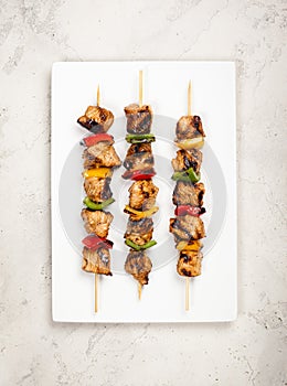 Meat and vegetable kebabs