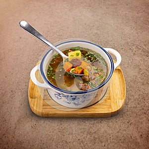 Meat and vegetables soup