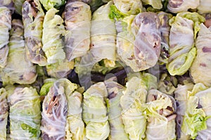 Meat wrap in cabbage (also called as spring roll cabbage recipe) which is famous thai cuisine menu