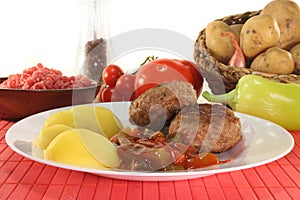 Meatball with ratatouille