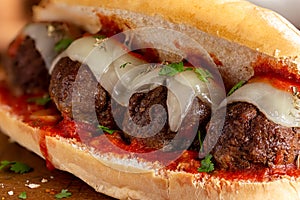 Meatball Sandwich on a Hoagie Roll