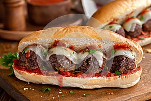 Meatball Sandwich on a Hoagie Roll