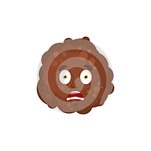 Meatball scared Emoji. ball of meat fear emotion isolated photo