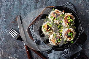 Meatballs baked in sour cream sauce