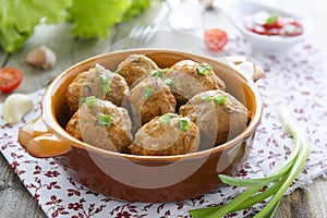 Meatballs and chive