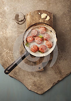 Meatballs cooking