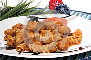 Meatballs with noodles