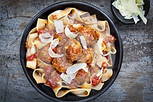 Meatballs with Pappardelle Pasta photo